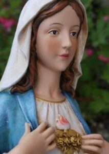 On Sundays at 10AM Mass, our Pilgrimage Statue of Mary will be sent home with a Faith Formation Family to venerate for the week. She will be returned the following Sunday to be gifted to another family for the week. There is a sign up sheet outside the Faith Formation Office in the school for all who wish to participate in the opportunity to have this beautiful and blessed statue of Mary in their home.